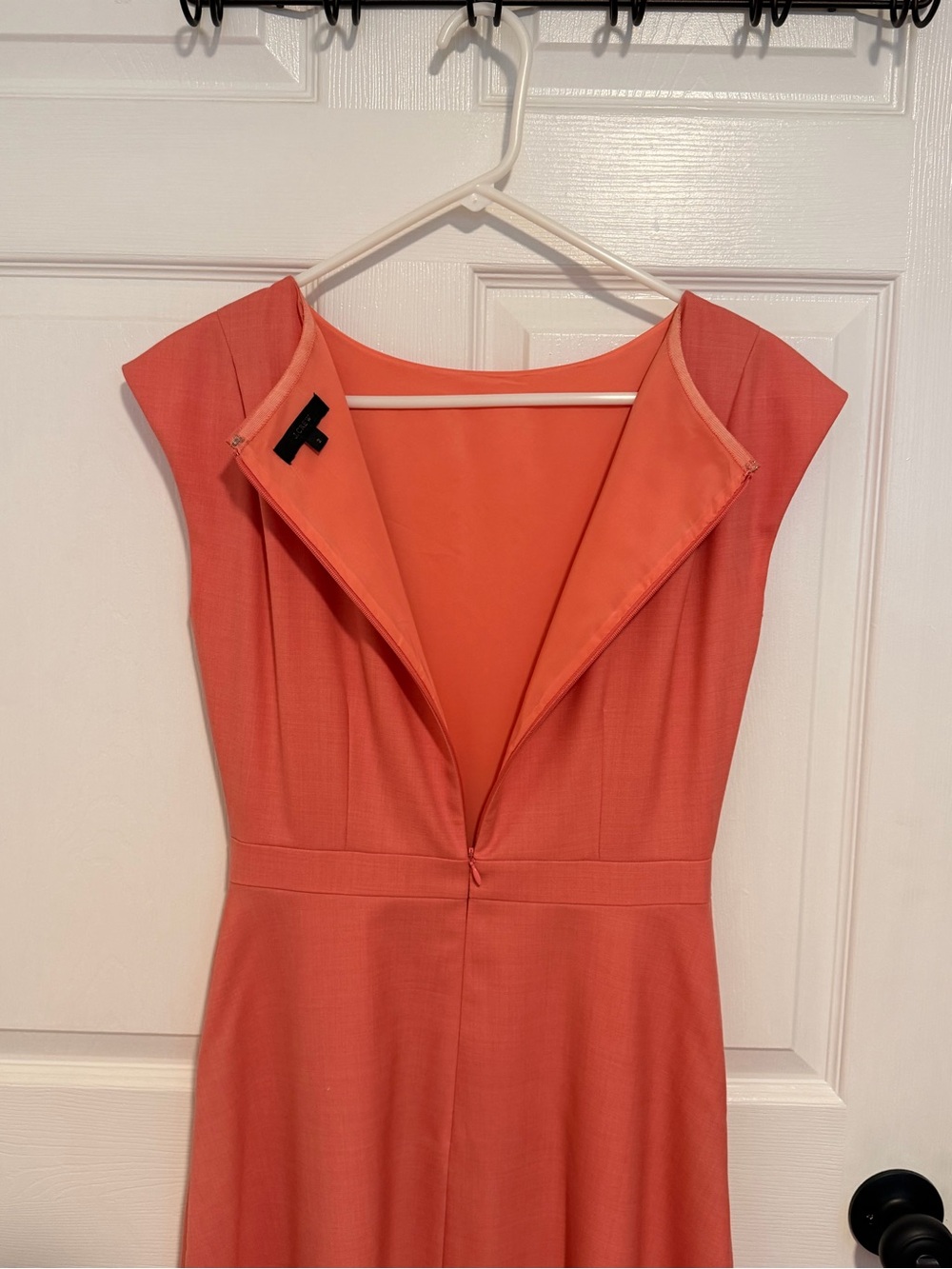 J. Crew Coral Cap-Sleeve Midi Dress - Picture 3 of 7